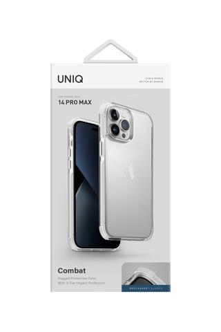 Apple Uyumlu iPhone 14 Pro Max Kılıf Combat Serisi Üç Katmanlı Koruma Shocksorb Teknolojisi Koruyucu Kapak White