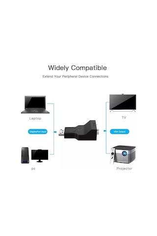 Display Port To Vga Çevirici, Dp To Vga, Display To Vga Görüntü Aktarıcı Çevirici, Dönüştürücü Diğer