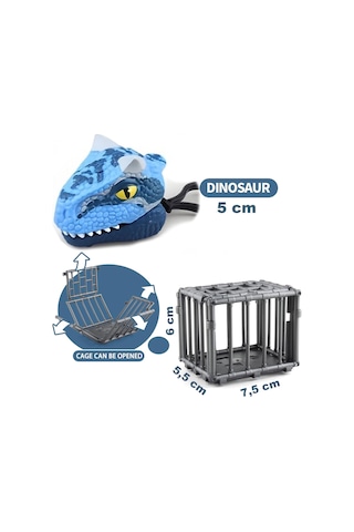 Kafeste Carnotaurus Mini Dinozor Arabası Anahtarlık Oyuncak Çek Bırak Dinozor