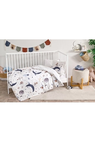 Özdilek Cute Space Pamuk Bebek Nevresim Takımı Beyaz