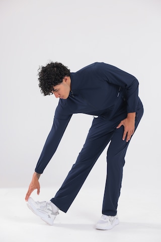 Rowinger Stretch Dokulu Dik Yakalı Fermuarlı Erkek Eşofman Takımı Blue