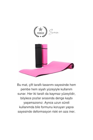 Premium 180 Cm Çift Taraflı Kaymaz Yoga Meditasyon Minderi Taşıma Askılı Rahat Su Geçirmez Mat Diğer Çok Renkli
