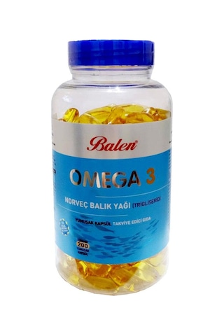 Balen Omega 3 Norveç Balık Yağı Trglsrd 1380mg X 200 Kapsül X 6 Kutu