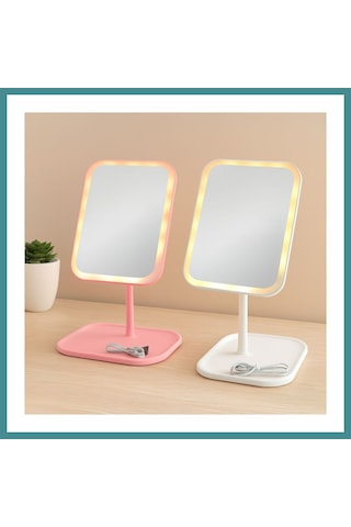 Trendexa 7\" Led Usb Şarjlı Dikdörtgen Makyaj Aynası, 90 Ayarlı Mac Çok Renkli
