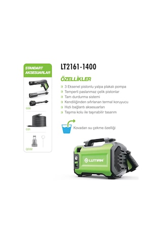 Lutıan Lt2161-1400 Basınçlı Yıkama Makinesi 1400w 110bar