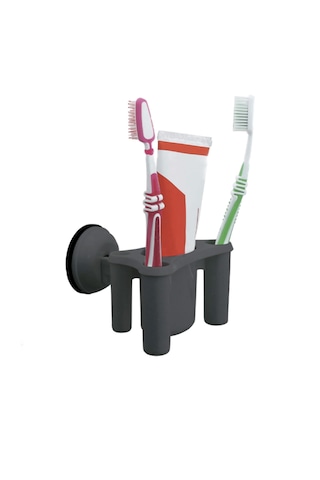 Vantuzlu Karavan Diş Fırçası Tutucu Yatek Karavan Tekne Gri