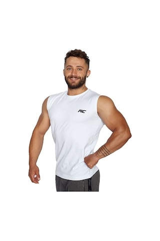 Musclecloth Training Kolsuz T-Shirt Beyaz Çok Renkli
