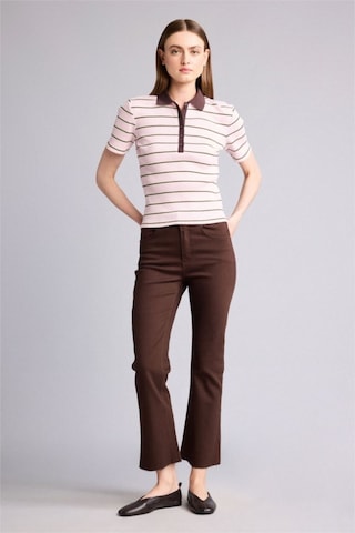 Defacto Crop Flare Fıt Yüksek Bel Bilek Boy Jean Pantolon H8501ax26spbn336 Kahve-bn336
