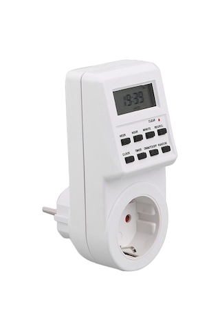Konesam Ev Elektrikli Aletleri İçin Lcd Ekranlı Zamanlayıcı Soketi - Avrupa Standartı, Kesin Zaman Kontrolü, 16a/3680w