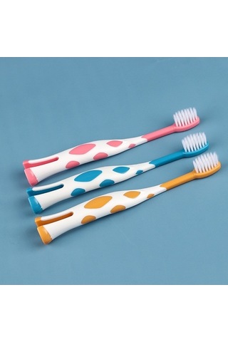 Flybuy Zürafa Set Sarı Saç Raoyı Mavi Kırmızı Karikatür İnce Fırçası Fırçası Diş Diş Çocuk Bebek Adet 3 + + / Bk