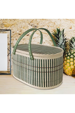 Suntek Bambu Dokuma Meyve Ekmek Kek İçin Dokuma Sepet