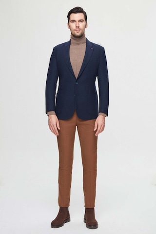 D's Damat Ds Damat Regular Fit Lacivert Armürlü Çift Yırtmaçlı Yünlü Blazer Kumaş Ceket 3hf04ır224361 Lacivert