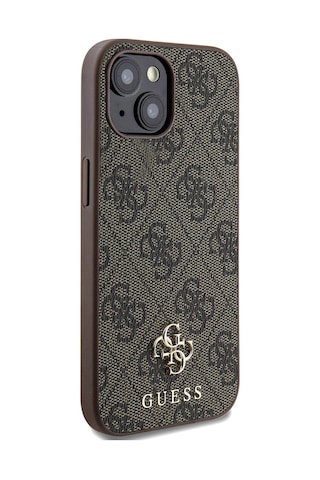 Apple Uyumlu iPhone 15 Kılıf Guess Lisanslı Magsafe Şarj Özellikli Small 4g Classic Kahverengi