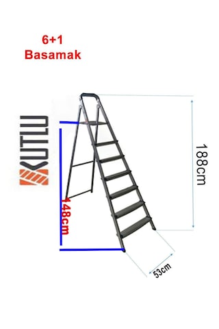 Kutlu Dayanıklı 6+1 Metal Basamaklı Merdiven