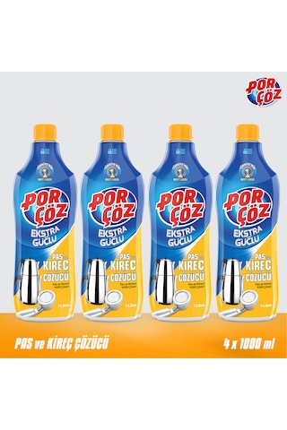 Porçöz Pas Ve Kireç Çözücü 1000 Ml X4 4'lü Set