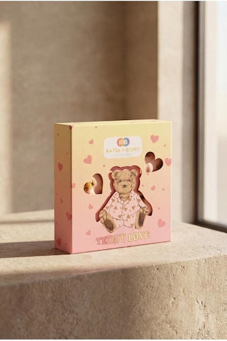 Katia&bony Kız Çocuk Teddy Desenli 3d Kutulu Pijama Takımı Şeftali