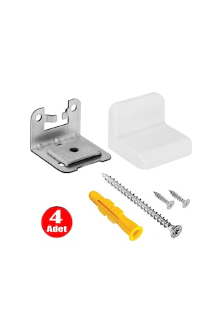Aletçantam Dolap Askı Elemanı Montaj Köşe Bağlantı Seti - 4 Takım