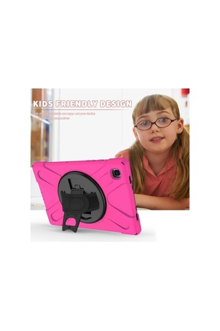 Samsung Galaxy T220 Tab A7 Lite 8.7 Kılıf Amazing Tablet Kapak - Pembe Bant