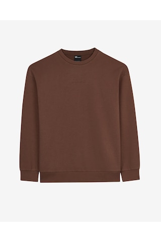 Skechers M Essential Crewneck Sweatshirt Erkek Kahverengi Sweatshirt S2610015-2070