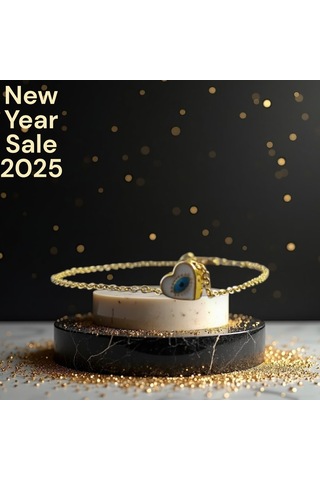 2025 New Sezon Gold Zincir Kalpli Nazar Boncuklu Çelik Bileklik Gold