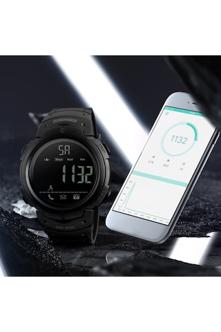 Reedark Skmeı Spor Akıllı Saat Erkek Kadın 5atm Su Geçirmez Adım Sayıcı Kalori Arama Bildirimleri Işıklı Saat Kronometre Siyah 1301