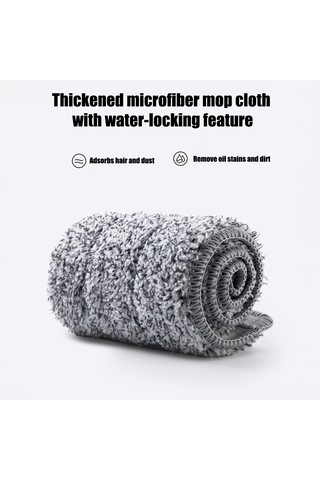 Yaozixa Ev Tipi Seramik Zeminler İçin El Yıkamadan Otomatik Sıkma, Kuru/ıslak Kullanim, Hızlı Kuruyan Lifli Mop - 2 Mop Bezi 1 Önceden Monte