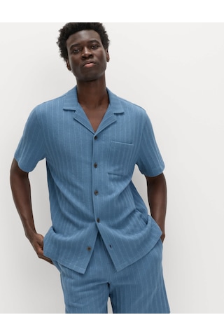 Marks & Spencer Jersey Pijama Üstü T07005230 Mavi