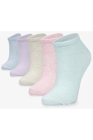 Bolero 5'li Soft Renkli Yazlık Düz Kadın Patik Çorap Çok Renkli