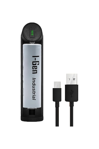 I-gen Batteries G103 2600mah Şarj Edilebilir Pil + Tekli Şarj Cihazı Seti 18x65mm - 3.7 - Düz Kafa
