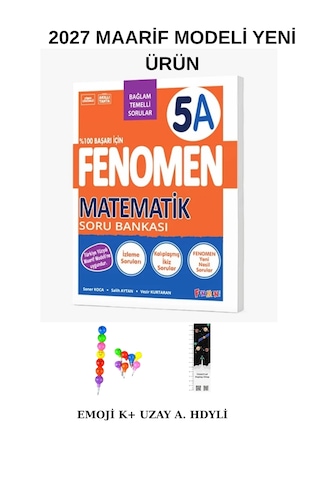 Fenomen 5. Sınıf Matematik A Soru Bankası Uzay A+emoji K+ 2027 Yeni Maarif Modeli