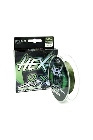 Fujin Hex Braid 8x 300mt Moss Green Pe İp Misina 0,12 Mm