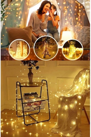 Perde Led Aydınlatma 3mx3m Kumandalı 8 Fonksıyonlu 300 Ledli 10 Sarkıtlı Peri Ledi Usb Girişli Çok Renkli