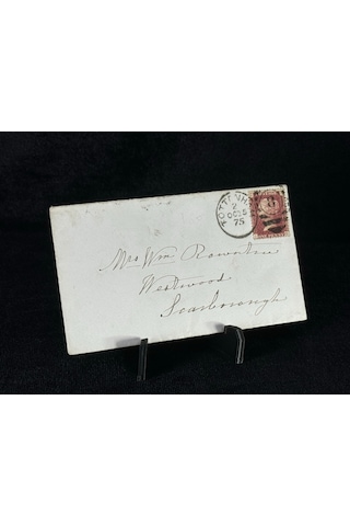 İngiltere Klasik Dönem 1875 Victoria Dönemi Red Penny Pullu Zarf Postadan Geçmiş Varış Damgalı