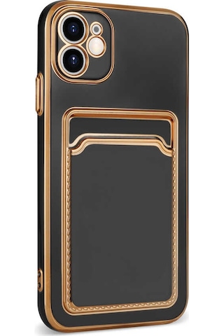 Noktaks - Apple Uyumlu iPhone 11 - Kılıf Koruyucu Bark Kartlıklı Kapak - T24658 - Rose Gold Rose Gold