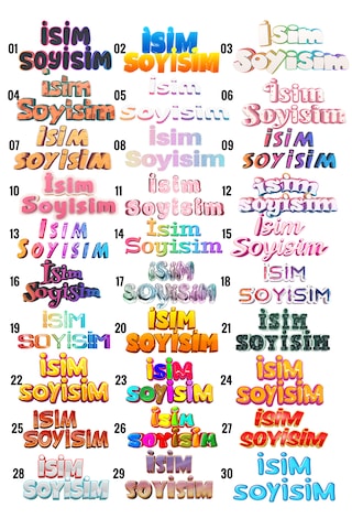 Kıyafet Etiketi - Okul Kıyafet Kumaş Etiketi Kreş Anaokulu İlkokul Kıyafet Kumaş Etiketi Set14 Karışık