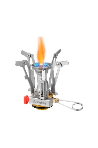 Aomiun-aomiun Mini Kamp Gaz Sobası Sırt Çantası Piezo Ateşleme,y25070 Gümüş