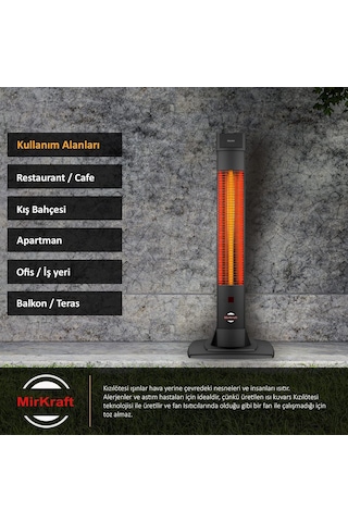 Solaris 2200 W Elektrikli Isıtıcı - Elektrikli Soba - Karbon Isıtıcı Led Gösterge - Uzaktan Kumandalı - 4 Is