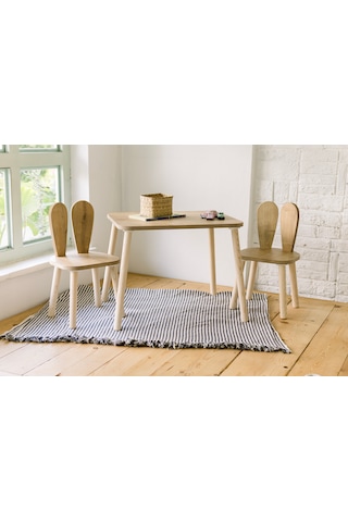 The Kids 1 Masa + 2 Sandalye (Çocuklar için Yaz-Sil Montessori Aktivite ve Etkinlik Masa Sandalye Takımı)