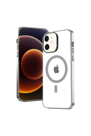 Ally İphone 12 - 12 Pro 6.1inç Magsafe Uyumlu Renkli Kenar Silikon Kılıf- 5775 Mavi