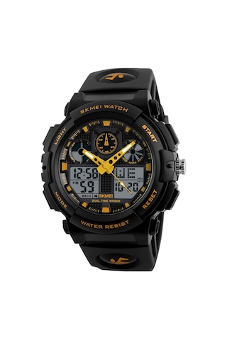 Yunboo Skmeı Erkek Spor Saati 1270 - Çift Zaman, Kronometre, Alarm, 5atm Su Geçirmez, Işıklı - Çift Hareketli Quartz Çok Renkli