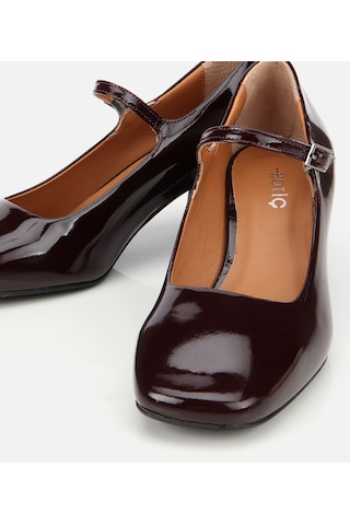Hotiç Kadın Rugan Deri Bordo Mary Jane Kalın Topuklu Ayakkabı 01ayh312600a780 Bordo