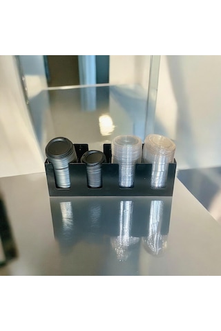Metal 4 Bölmeli Bardaklık Kapak Standı