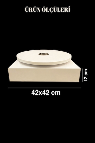 360 Derece Dönebilen Mdflam Elektrikli Döner Platform Beyaz
