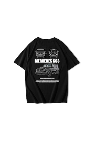 Brz Collection Unisex Oversize Mercedes G63 Amg T-shirt-siyah Siyah