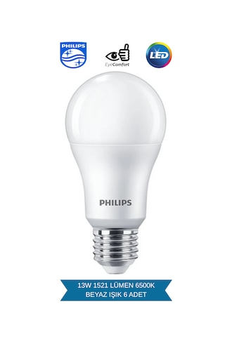 Philips Mycare Led Lamba 13w - 100w 6500k Beyaz Işık 1521 Lümen 6 Adet