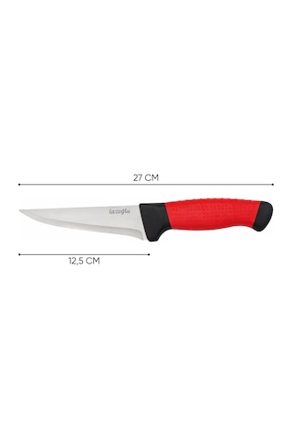 Kasap Bıçağı - Lazoğlu Redmaster - 3'lü Bıçak Seti - Kesme Doğrama - Silikon Sap Çok Renkli
