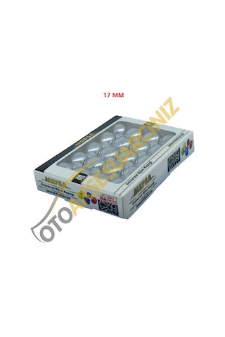 A Kalite Mefsa Bijon Kapağı Düz 17 Mm Krom 20 Li Set