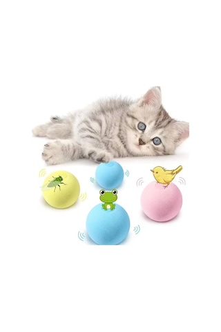 River World Kediler İçin 3 Sesli Kedi Otlu İnteraktif Top Oyuncak