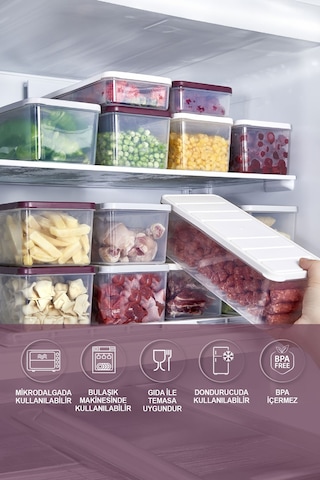 Selka Home 4 Adet 2 Lt. Nora Organizer Buzdolabı Buzluk Düzenleyici Saklama Kabı