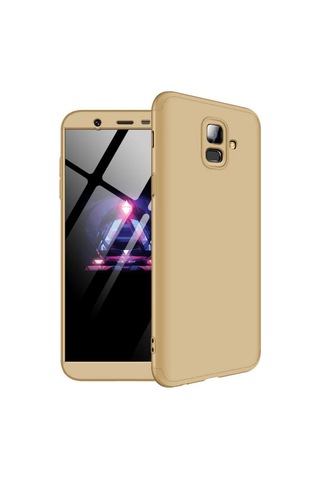 Samsung Uyumlu Galaxy A6 Kılıf 3 Parçalı 360 Tam Korumalı Gkk Kapak